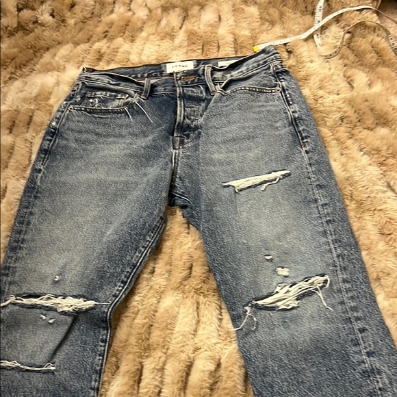 Frame Denim Le Original Straight Leg Jeans Distressed Light Wash 28 - Picture 6 of 8